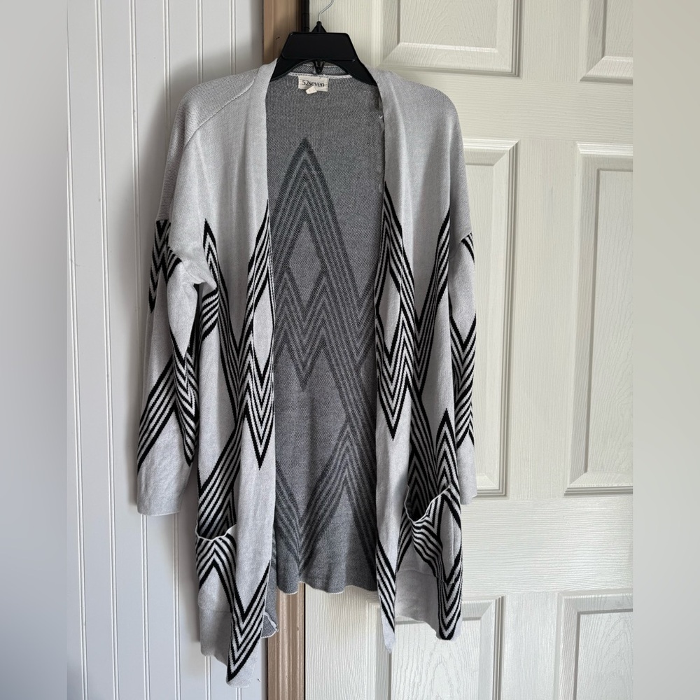 Gray and Black Women's Cardigan